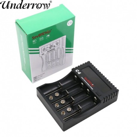 Sevenchip C4 18650 akkumulátortöltő LCD kijelzős hordozható intelligens töltő 17670 26650 20700 18350 AA AAA Li-ion