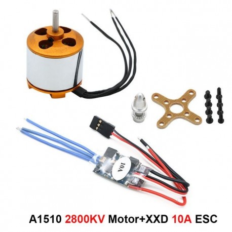 Szín: A1510 2800KV 10A - A1510 2200KV 2800KV 13T kefe nélküli kifutó motor 10A ESC-vel RC Repülőgép KK Quadcopter Verseny