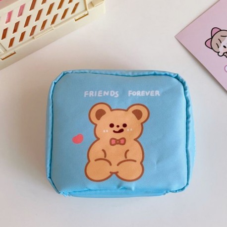 Szín: 10 - 1 DB női lányok Kawaii kozmetikai smink tároló táska utazó betét egészségügyi betét táska mini