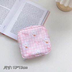 Szín: 6 - 1 DB női lányok Kawaii kozmetikai smink tároló táska utazó betét egészségügyi betét táska mini adatkábel