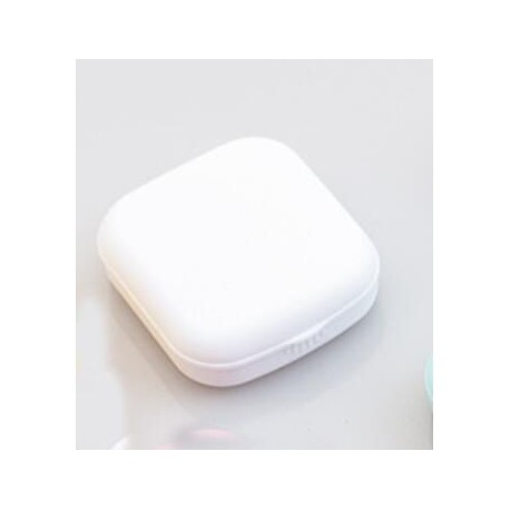 Fehér szín - Mini kontaktlencse tok, egyszínű Lovely Travel Kit zseb, női könnyen hordozható tükörlencsedobozos
