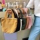 Szín: zöld - Női alkalmi bevásárlótáskák Japán stílusú Vintage egyszínű táskák kordbársony mini kézitáska Kis
