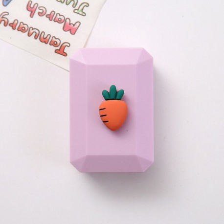 Szín: B Sárgarépa - 1 db Cartoon Fruit kontaktlencse tokok tükörrel Aranyos kontaktlencse doboz négyzet alakú női