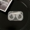 Szín: tiszta fehér - Gyönyörű átlátszó lézeres kontaktlencse doboz konténer Utazási kiegészítők Aranyos masnis