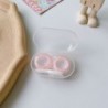 Szín: rózsaszín - Kontaktlencse tok nőknek Lovely Pocket Mini kontaktlencse doboz utazási készlet Easy Lencsetartó bottal