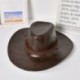 Szín: kávé - Új műbőr Western Cowboy kalapok nőknek Férfi Vintage Gentleman Ruha Kalapok Panama Cowgirl Jazz Cap