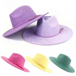 Szín: 9 - Fedora női sapkák új 9,5 cm széles karimájú ruha férfi sapkák nemezelt sapka Panama templom Esküvői