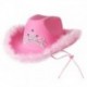 Szín: Pink Feather - Rózsaszín West Cowgirl sapkák nőknek tehénlány kalapok tiara toll filc Western flitter Cowboy kalap