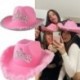 Szín: Pink Feather - Rózsaszín West Cowgirl sapkák nőknek tehénlány kalapok tiara toll filc Western flitter Cowboy kalap