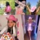 Szín: Pink Feather - Rózsaszín West Cowgirl sapkák nőknek tehénlány kalapok tiara toll filc Western flitter Cowboy kalap