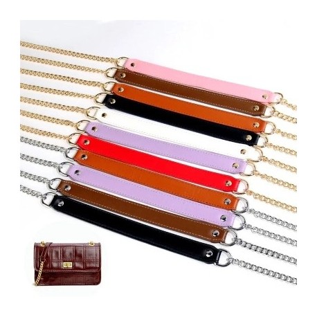 Szín: ezüst-fehér-120 cm - 120 cm-es bőr fém összefűző lánctáska pánt válltáskához Női divat Crossbody táska