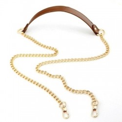 Szín: Arany-kávé-120cm - 120 cm-es bőr fém összefűző lánctáska pánt válltáskához Női divat Crossbody táska