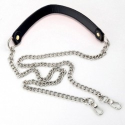 Szín: ezüst-fekete-120cm - 120 cm-es bőr fém összefűző lánctáska pánt válltáskához Női divat Crossbody táska