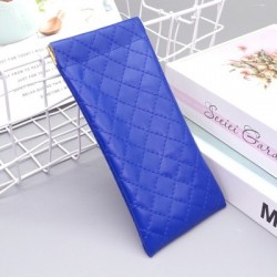 Szín: kék - 18x8,5 cm - Puha Pu bőr napszemüveg táskák női hordozható érme rúzsok tároló tok tasak védő borítás