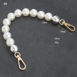 Szín: E-28cm - Kézi Pearl Bead Bag pántos kézitáska rövid barkács csere válltáska fogantyúk Mobiltelefon lánc