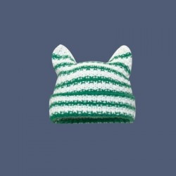Szín: Fehér Zöld - Y2K Trend Skullies & Beanies Őszi/téli kötött meleg sapkák Diákok Borjúszarv Baotou Kalap koreai