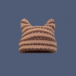 Szín: barna kávé - Y2K Trend Skullies & Beanies Őszi/téli kötött meleg sapkák Diákok Borjúszarv Baotou Kalap koreai