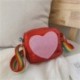Piros szín - Rainbow Love Little Girls mini érme pénztárca Lovely gyerekeknek kis négyzet alakú válltáskák PU bőr baba