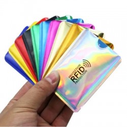 Szín: ezüst - 5db Anti Rfid NFC pénztárca blokkoló olvasó zár bankkártya tartó azonosító bankkártya tok védelem