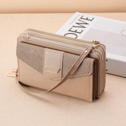 Szín: teve - Női pénztárca Luxus tervező hosszú bőr érme pénztárca zseb kártyatartó cipzár Pénz Telefon kuplung