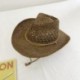 Szín: kávé - Nyári szalmakalap női kültéri strandkalap üreges Cowboy kalap cilinderes napvédő sapka Alkalmi Panama
