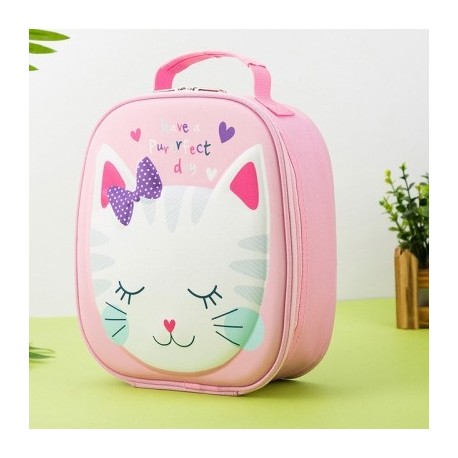 Szín: Cat 25x8x21cm - Gyermek rajzfilm ebédtáska Hordozható hőszigetelt termikus ebéddoboz piknik kellékek táskák