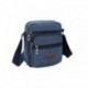 Szín: kék - Retro férfi táska vászon válltáska állítható pánttal, több zsebbel Messenger Crossbody táska kültéri