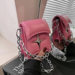 Fekete szín - Personality Chain Y2K Star Clutch Kézitáskák Koreai Női Mini Crossbody válltáska Luxus Design Márka Gothic