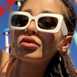 Lencsék színe: fehér fekete - KLASSNUM 2023 Női Retro Négyzet Napszemüveg Luxus Márka Zselés színű Shades Lencse Nagy