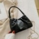 Fekete szín - Kis négyzet alakú redőzött fogantyúk Designer kézitáska Női Crossbody válltáskák Hírvivő