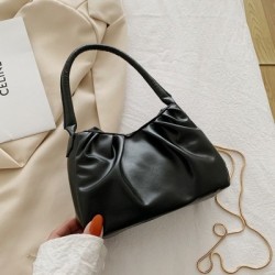 Fekete szín - Kis négyzet alakú redőzött fogantyúk Designer kézitáska Női Crossbody válltáskák Hírvivő