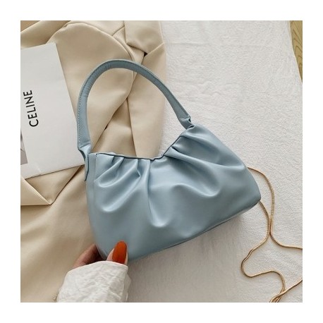 Szín: kék - Kis négyzet alakú redőzött fogantyúk Designer kézitáska Női Crossbody válltáskák Hírvivő