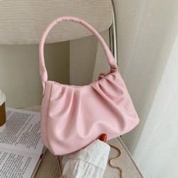 Szín: rózsaszín - Kis négyzet alakú redőzött fogantyúk Designer kézitáska Női Crossbody válltáskák Hírvivő