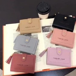 Szín: Szürke - Női Egyszerű pénztárcák Vékony PU bőr női érmepénztárca Mini Hasp Multi-Cards Bankkártya tartó