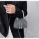 Fekete szín - Luxus gyémánt válltáska vödörtáska Crossbody kézitáska Női Esküvő Esti Party Kuplung húzózsinór
