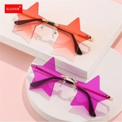Lencsék színe: lila - Vicces Pentagram napszemüvegek Rimless Party szemüvegek csillag alakú óceán színű szemüvegek
