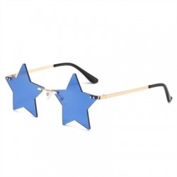 Lencsék színe: sötétkék - Vicces Pentagram napszemüvegek Rimless Party szemüvegek csillag alakú óceán színű