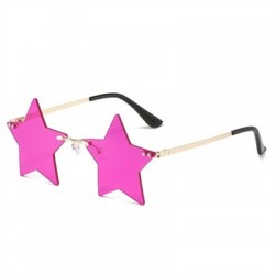 Lencsék színe: sötétlila - Vicces Pentagram napszemüvegek Rimless Party szemüvegek csillag alakú óceán színű