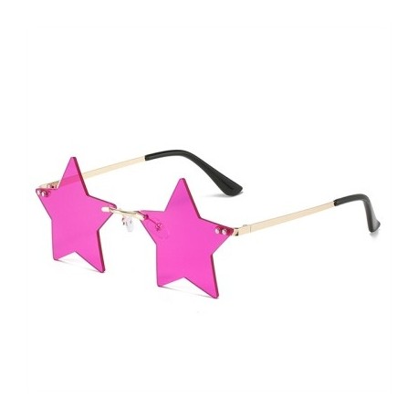 Lencsék színe: sötétlila - Vicces Pentagram napszemüvegek Rimless Party szemüvegek csillag alakú óceán színű