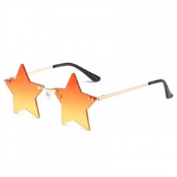 Lencsék színe: gradiens narancs - Vicces Pentagram napszemüvegek Rimless Party szemüvegek csillag alakú óceán színű