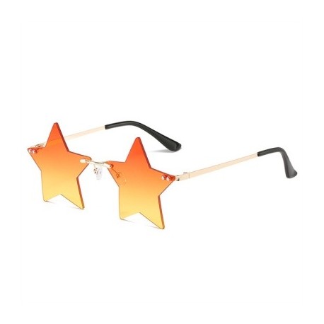 Lencsék színe: gradiens narancs - Vicces Pentagram napszemüvegek Rimless Party szemüvegek csillag alakú óceán színű