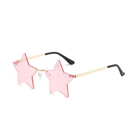 Lencsék színe: rózsaszín - Vicces Pentagram napszemüvegek Rimless Party szemüvegek csillag alakú óceán színű