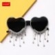 Lencsék színe: világos narancssárga bojt - Egyedi Party Favor Heart napszemüveg Diamond Bojt UV400 Protection Rend Peach