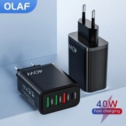 Csatlakoz__-t__pusa_-EU-fekete---Olaf-40W-3Ports-C-t__pus__-gyorst__lt__-QC3.0-mobiltelefon-t__lt__-PD-h__l__zati-adapter